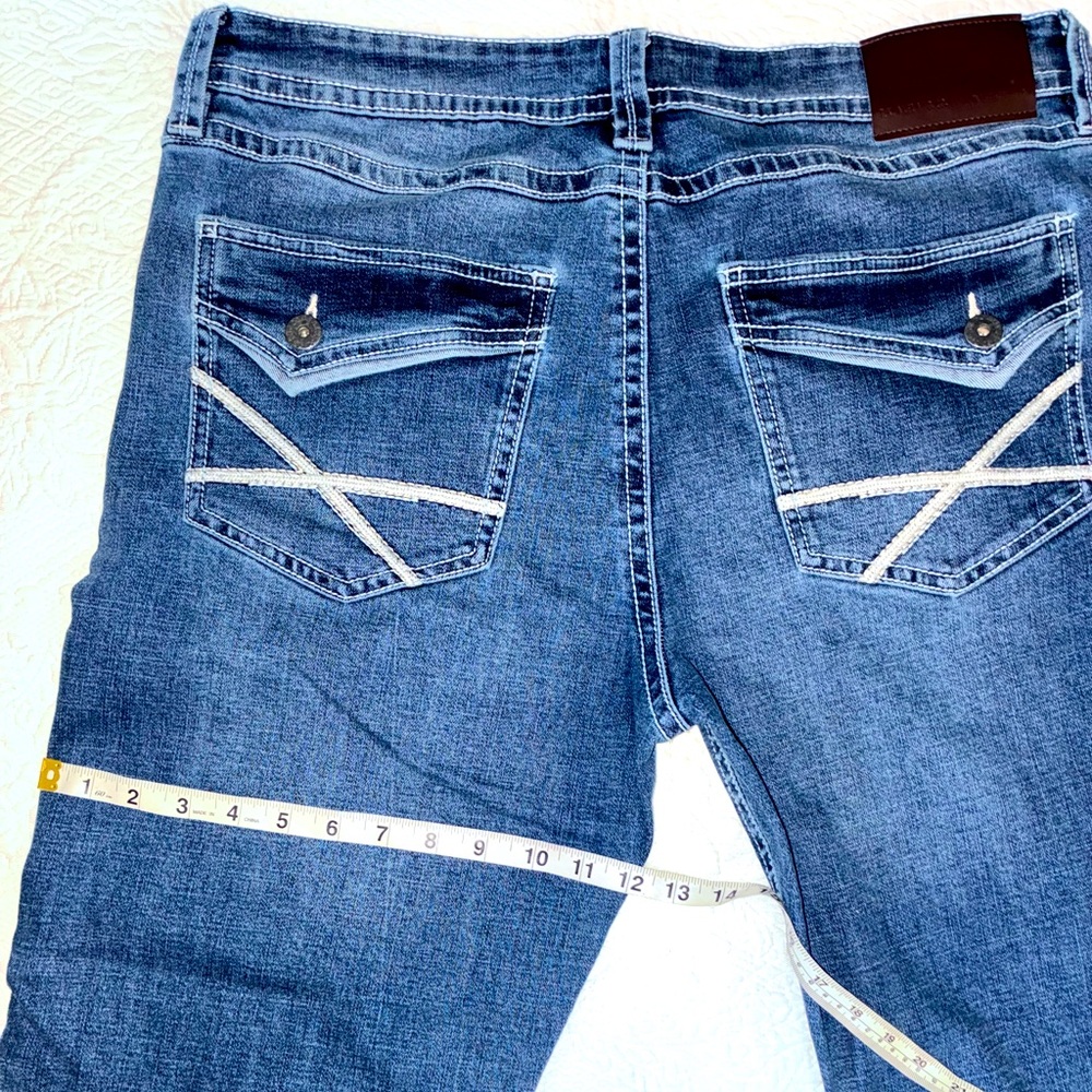 NWOT Men's TK Axel Nantckt Slim Bootcut Denim Jeans Size 36x32 - Picture 6 of 16
